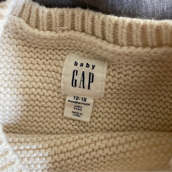 Baby Gap 12-18 mos Fisherman Sweater 100% Cotton - Picture 5 of 7